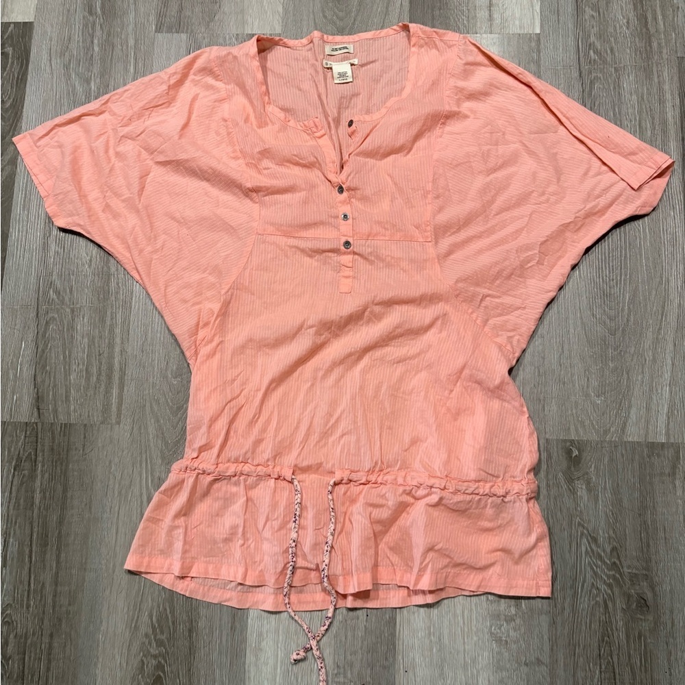 Ruff Hewn Coral Button-Front Tunic